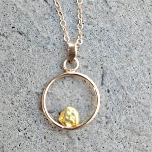 Natural gold nugget pendant