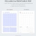 Printable Undated Monthly Planner | Editable and Fillable PDF | One ...