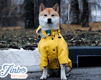 Rosa-gelber britischer Art-Hunderegenmantel, leichte wasserdichte Hoodie-Jacke, ganze Jahreszeit tragen Große Hunde Kleidungwelpe im Freien Weihnachten