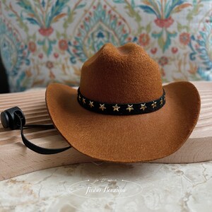 Cowboy Pet Western Stylish Dog Cat Costume Star-Studded Texas Hat Pet Halloween Gift Thanksgiving Christmas Cattery Wedding Barbie Pink image 5