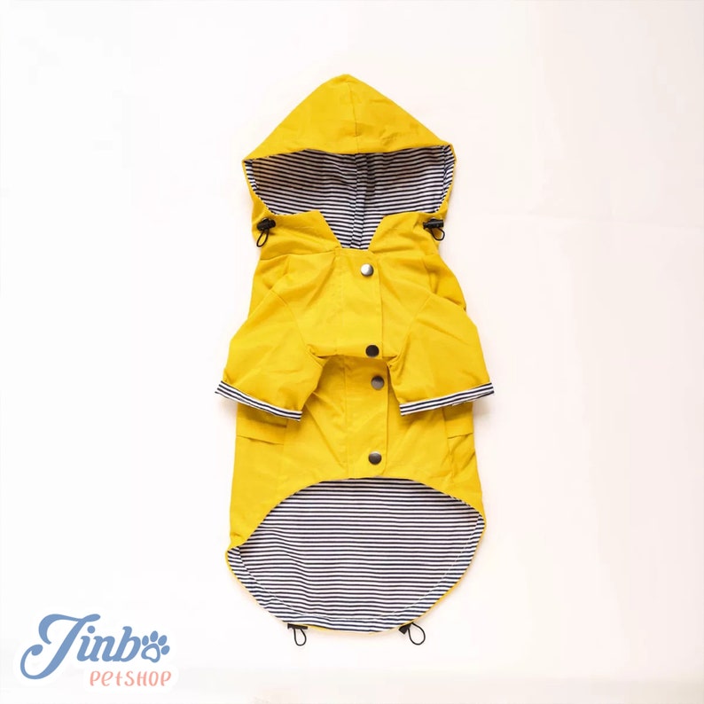 Bright Yellow British Style Dog Raincoat Light Weight Etsy