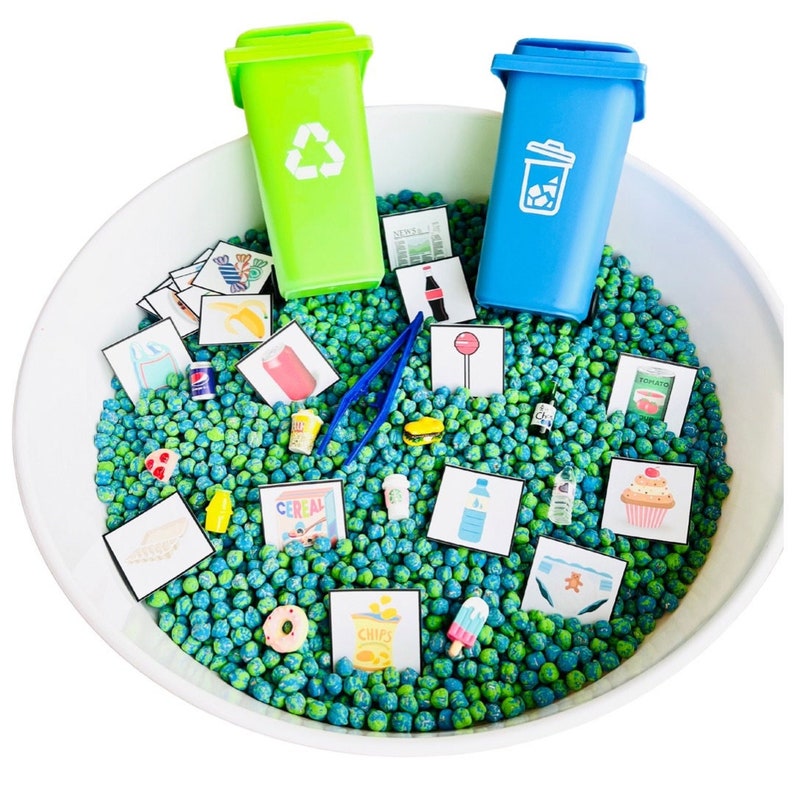 Earth Day Sensory Bin Recycle Activity Busy Bin