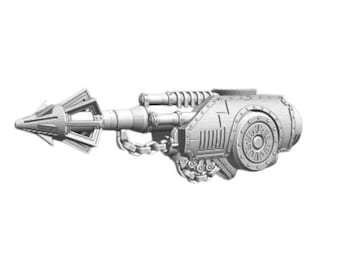 Harpoon arm weapon compatible with Adeptus Titanicus Reaver Titans