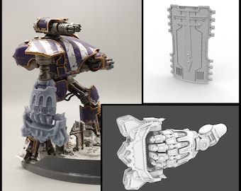 Fist, Knuckles & Shield Bundle Pack Weapons Upgrade compatible with Adeptus Titanicus Reaver Titans