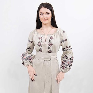 Ukrainian embroidered dress Women&#39;s dress Linen dress Vyshyvanka Embroidered dress A gift for a wife A gift for her A gift for women A gift