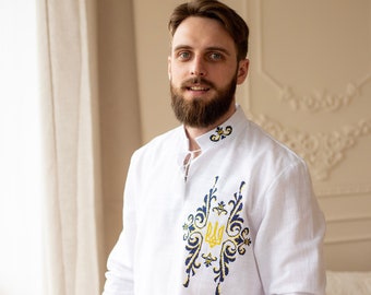 ウクライナの刺繍シャツ。ウクライナの服。男性用ヴィシヴァンカ。刺繍
