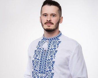 ウクライナの刺繍シャツ。ウクライナの服。男性用ヴィシヴァンカ。刺繍