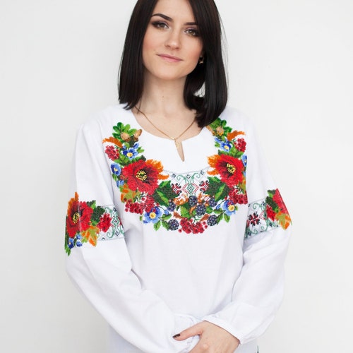 Ukrainian Embroidery Embroidered Blouse XS 4XL Ukraine | Etsy