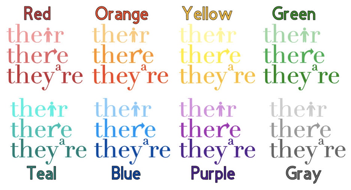 There Sticker Their, There, They're Sticker - Etsy