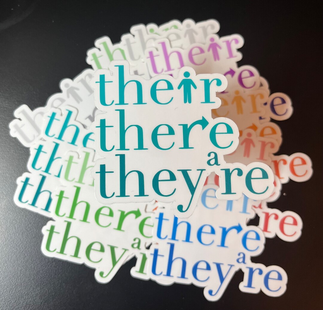 There Sticker Their, There, They're Sticker - Etsy