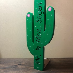 Wooden Door Stop Cactus