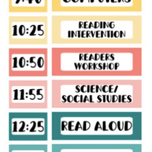 Classroom Schedule