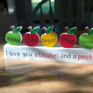 Wooden Apple Family Decor