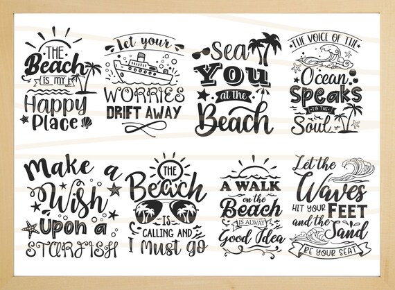 Beach svg Beach quotes svg bundle Beach print svg Beach Art | Etsy España