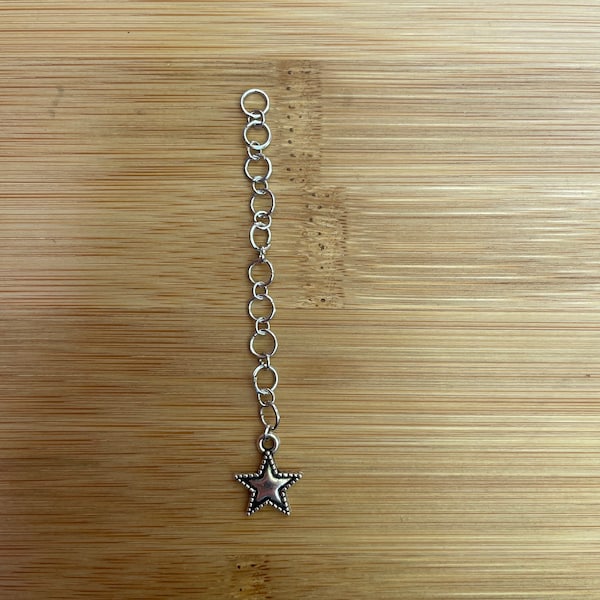 Sock Needle Size Chain Row Counter with Star Charm