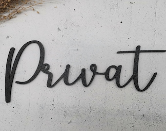 Door sign Private 3D printed self-adhesive