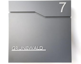 Schild für Postkasten mit personalisierten Namensschild + Nummer 3D Druck selbstklebend