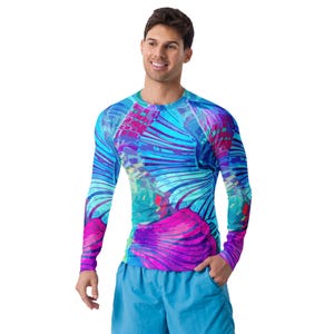 Men&#39;s UPF 50+ Rash Guard: Long Sleeve Dive & Surf Shirt - Eco-friendly