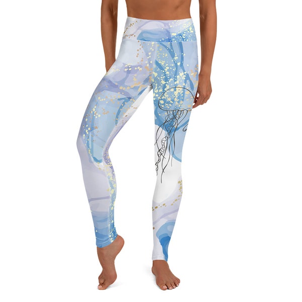 KWALEN HOGE LEGGINGS - Animal Yoga Pants - Jellyfish Panty's - Funky leggings - Volwassen leggings - Ultrazachte leggings - Hoge taille panty's