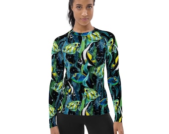 Ocean Whisper Rash Guard: Women's UV Protection Swim Shirt