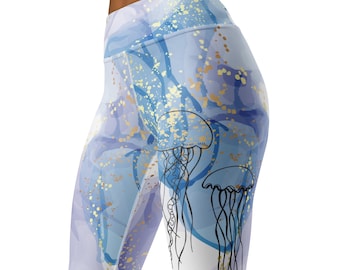 Jellyfish High Waisted Leggings: Marine Life Scuba Swim Tights