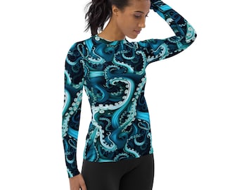 Women's Long Sleeve Rash Guard - Ursula: UPF 50+ Swim Shirt for Scuba, Swim, Surf
