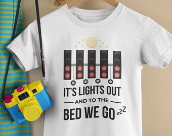 F1 Kids Shirt | It's Lights Out and To The Bed We Go | Baby Kid T-Shirt | Formula One Kids Clothes | F1 Baby Clothes | F1 Funny Toddler Tee