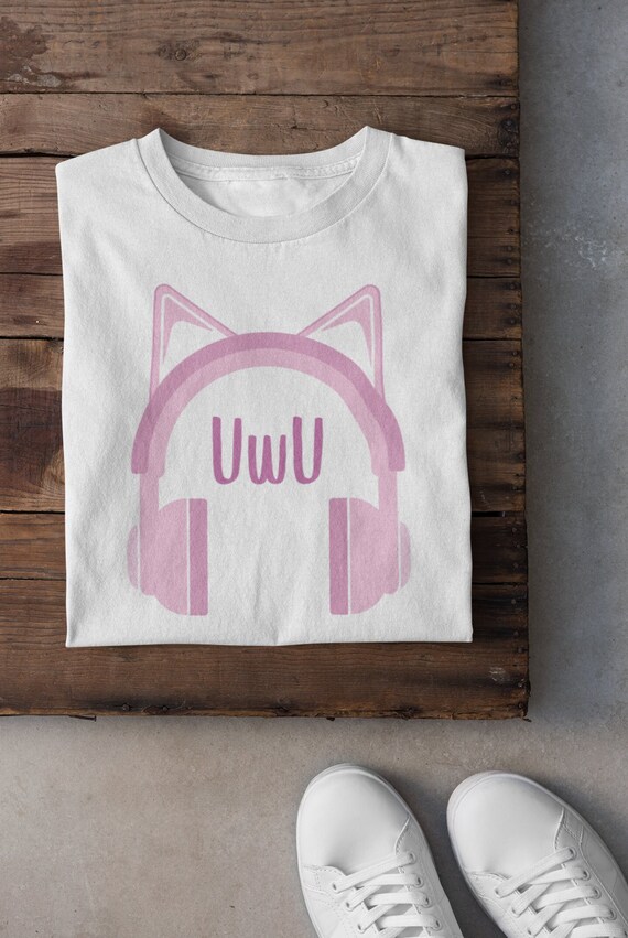 Buy Uwu Headphones Cute Tee Kawaii and Trendy Cotton Tee Tiktok