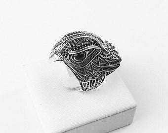 Handmade Free Express Shipping 925 Sterling Silver Unisex Unique Fabulous Knitting Ring Falcon Jewelry Wedding Ring Handmade Free Express Shipping 925 Sterling Silver Unisex Unique Fabulous Knitting Ring Falcon Jewelry Wedding Ring