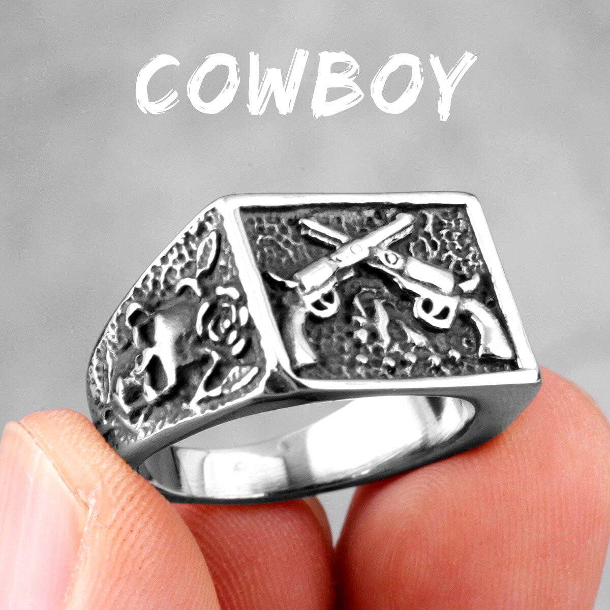 Pistol Weapon Ring Men Rings Creativity Punk Rock Hip Hop Etsy UK