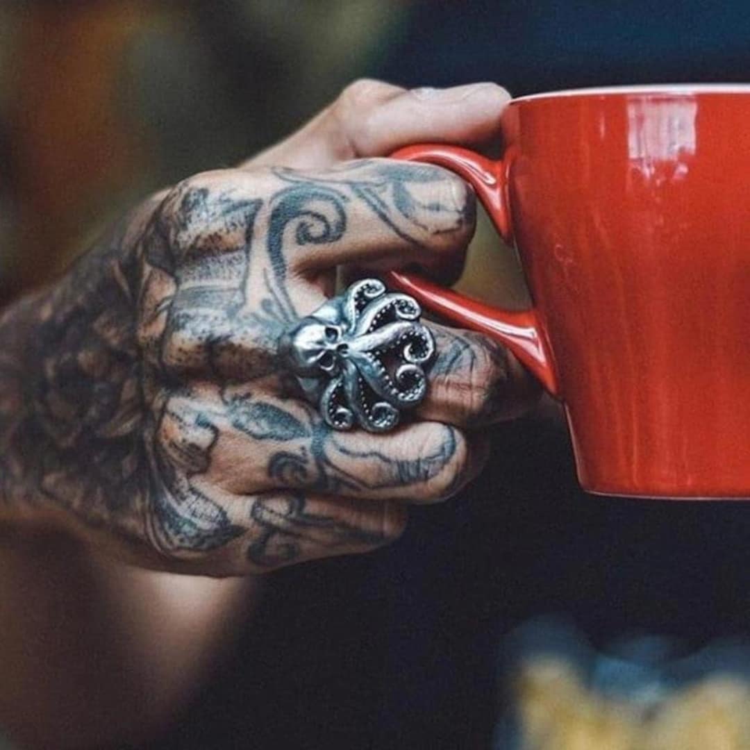 Octopus skull hotsell ring