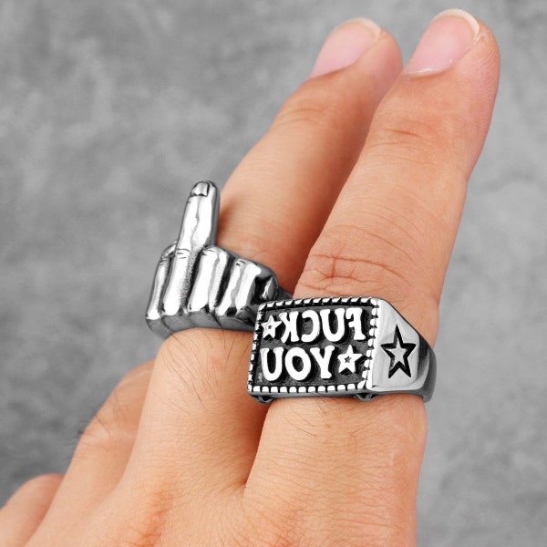 Middle Finger Ring Etsy