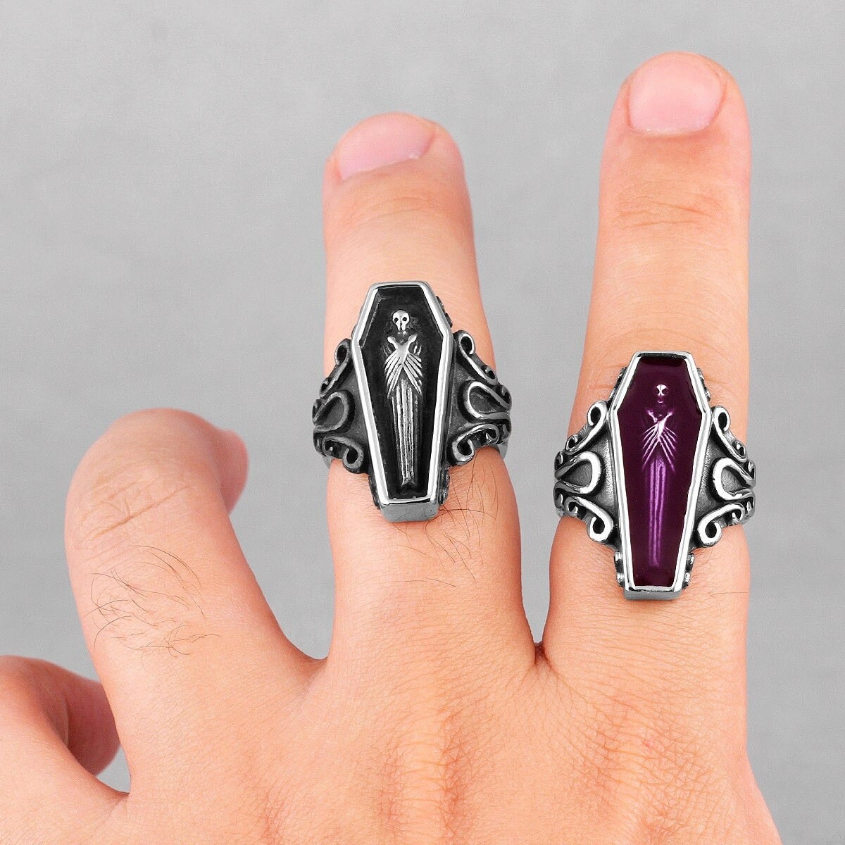 Leviticus JEWELRY on Instagram: “Leviticus Clear Crystal Coffin, Black  Diamond Spider Web, and Onyx Tombstone Rings. ⚰️SUMMER SALE⚰️ 15%  OFF-SITEWIDE…”