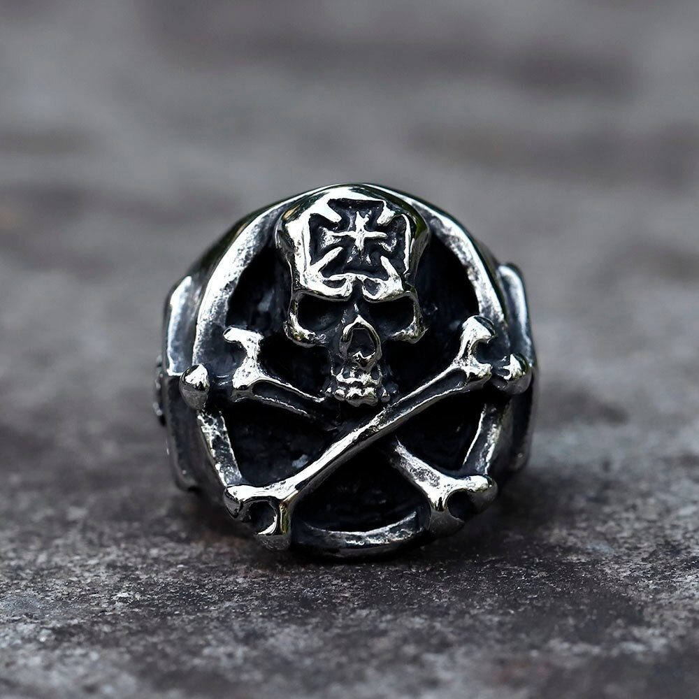 Buy SECRETIUMMasonic Skull over Book Memento Mori Mens Biker Ring, Sterling  Silver 925 Custom Made Online at desertcartINDIA