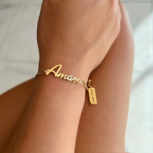 Personalized Name Bracelet, Anklet, Your Name, Custom Dainty Bracelet,Beautiful Birthday Gift For Women, Bridesmaid,Name Plate,Name Bracelet