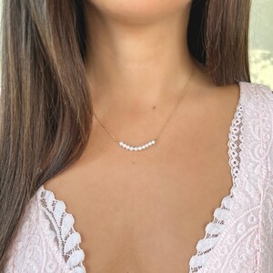 14k Gold Pearl Chain Choker Necklace - Beautiful Woman Gift - Handmade Jewelry - Bridesmaid Necklace - Statement Necklace- Link Chain Choker