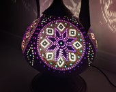 Natural Gourd Night Lamp, Ottoman, Turkish, Moroccan Art, Unique, Decorative Pitcher for sale