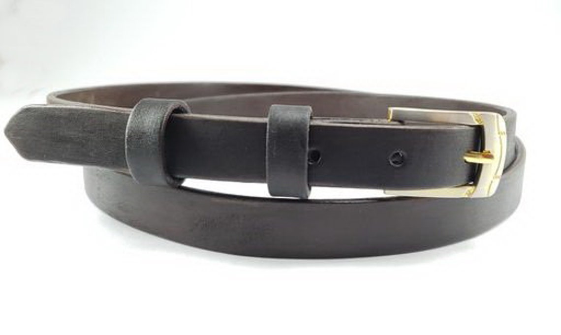 Women's dark brown leather belt | Etsy