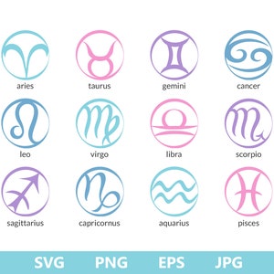 Zodiac Key Ring SVG, Zodiac Signs Keychain SVG, Zodiac Sign Bundle SVG ...