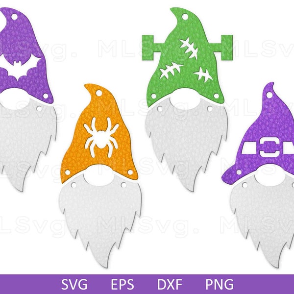 Halloween Gnome Earrings SVG, Gnome Earrings SVG, Spider Gnome Svg, Happy Halloween, Faux Leather Earrings, File For Cricut, Glowforge Svg