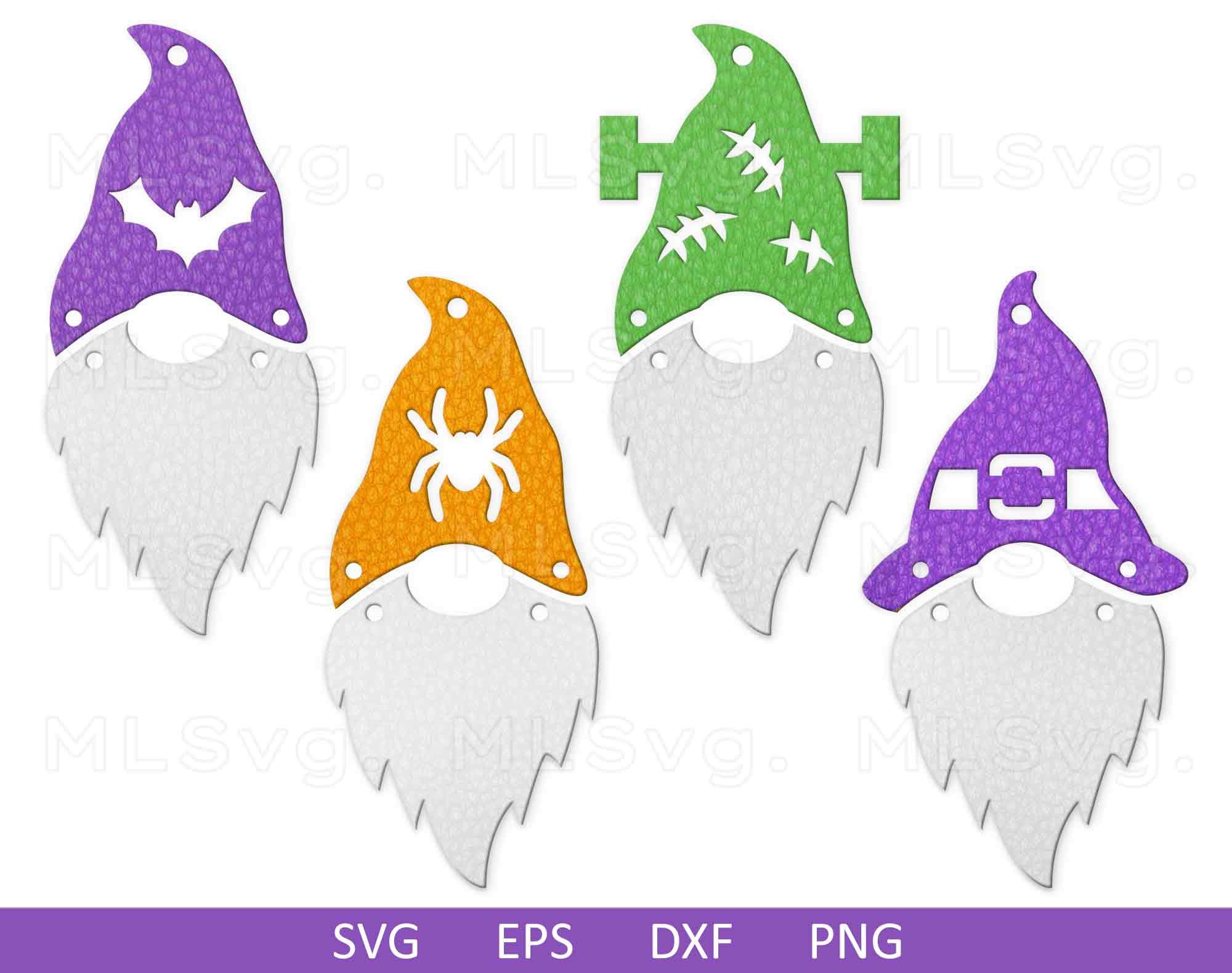 Halloween Gnome Earrings SVG, Gnome Earrings SVG, Spider Gnome Svg, Happy Halloween, Faux Leather Earrings, File For Cricut, Glowforge Svg