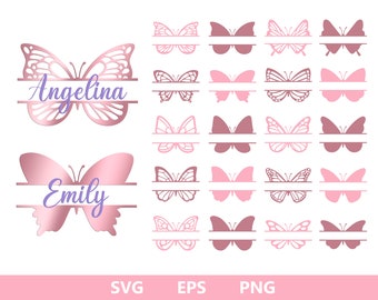 Butterfly Monogram SVG, Butterfly Split Monogram SVG, Keychain patterns SVG, Circle Keychains Bundle, Keychain svg, keyring patterns png