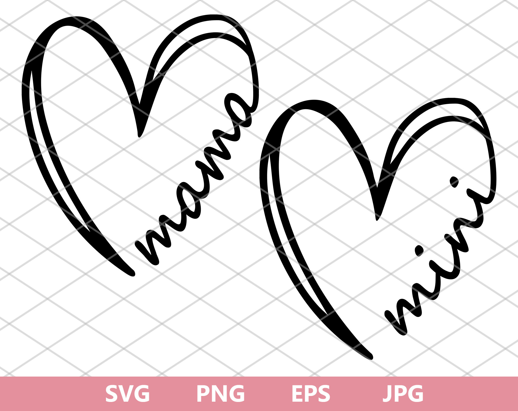 Download Heart Bundle svg Mama Mini Leopard heart png mothers day | Etsy