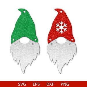 Christmas Gnome Earring SVG, Christmas Earrings SVG, Earring Cut File, Faux Leather Earrings, File For Cricut, Glowforge Svg, eps, jpg, png