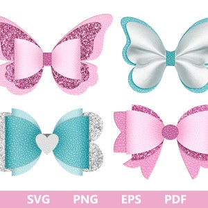 Bow Bundle SVG, Bow Collection SVG, Bunnie Bow Template, Haarschleife Template, Lederschleife, Filzschleife SVG, Haarschleife Silhouette, Cricut Cut Dateien
