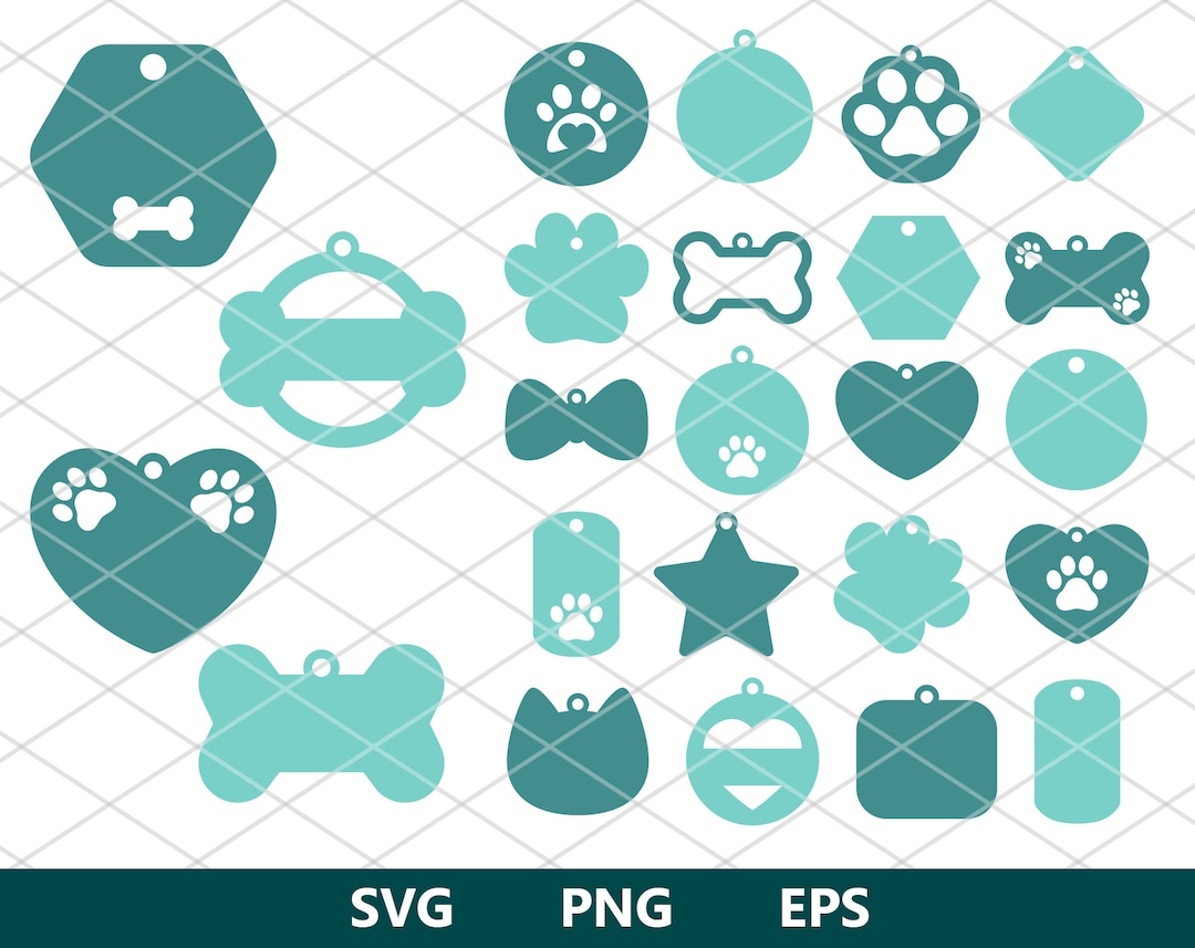 Pet ID Tag Svg, Dog Tags Svg, Dog Tag Template Svg, Dog Svg, Cat Svg ...