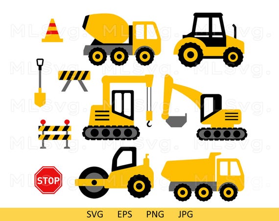 Construction Svg, Excavator Svg,Truck Bundle Svg, Crane Truck Svg, Dump Truck Svg, Construction Clipart, Cricut Excavator, Kids Svg