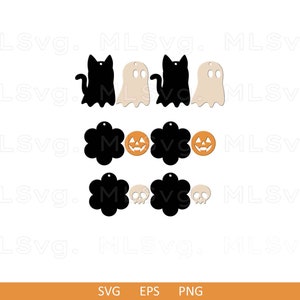May include: A set of Halloween-themed SVG cut files featuring black cats, ghosts, pumpkins, and skulls. The files are perfect for creating crafts, decorations, and more.