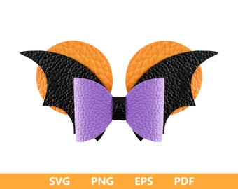 Arco de Halloween SVG, Arco de Morcego SVG, Modelo de Arco de Halloween, Arcos SVG Cricut de Halloween, Silhueta de Laço de Cabelo, Arquivos de Corte Cricut, Coleção de Arco Svg