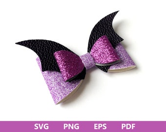 Halloween Bat Bow SVG, Bat Bow SVG, Halloween Cricut SVG, Hair Bow Silhouette, Bat Wings Bow Template,  Cricut Cut Files, Bow Collection Svg